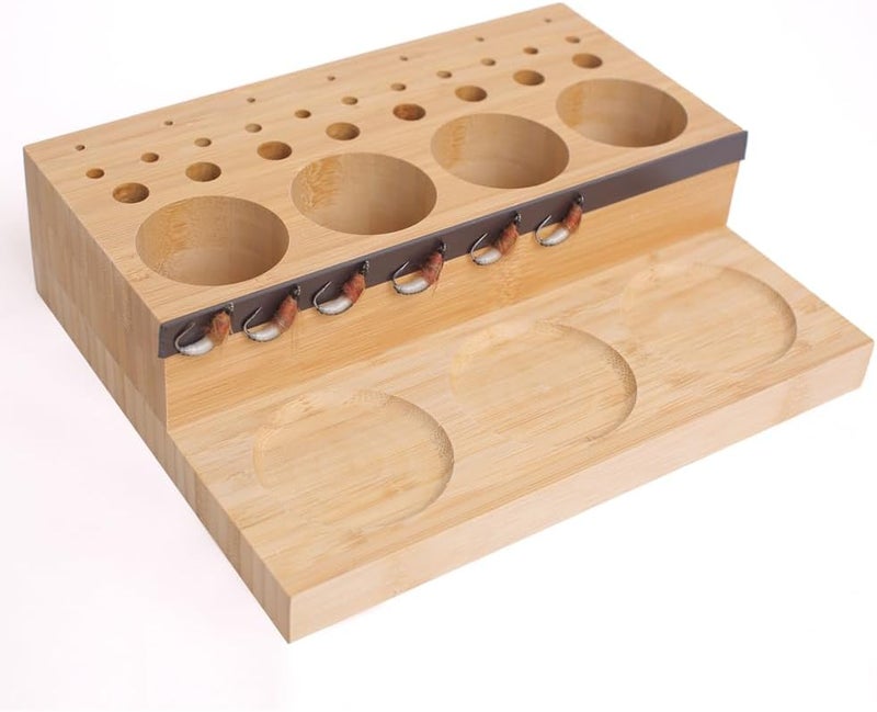 Raprance Wooden Fly Tying Fishing Kit Organizer Fly Tying Tool Caddy Desktop Storage Rack - Image 2